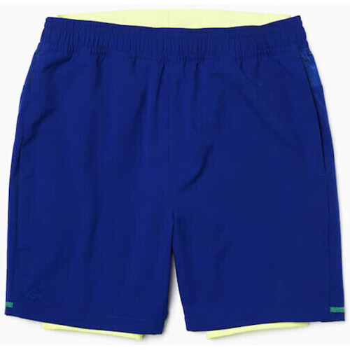 Vêtements Homme Shorts peplum / Bermudas Lacoste Short  SPORT 3 en 1 avec cycliste amovible contrasté Bleu