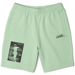 Vêtements lace-detail Shorts / Bermudas Lacoste Short  L!VE en molleton de coton imprimé Vert