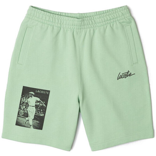 Vêtements Homme Shorts peplum / Bermudas Lacoste Short  L!VE en molleton de coton imprimé Vert
