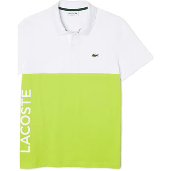 Vêtements Homme T-shirts & Polos Lacoste POLO  REGULAR FIT COLOR-BLOCK BLANC ET VERT Jaune