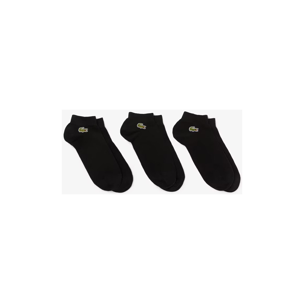 Sous-vêtements Homme Chaussettes Lacoste Lot de trois paires de chaussettes basses  SPORT unie Noir