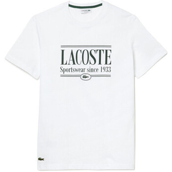 Vêtements Homme Pochettes de soirée Lacoste T-SHIRT HOMME  REGULAR FIT BLANC Blanc