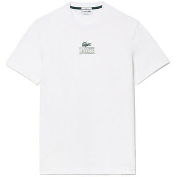 Vêtements T-shirts & Polos Lacoste T-SHIRT UNISEXE   REGULAR FIT A IMPRIMÉ BLANC Blanc