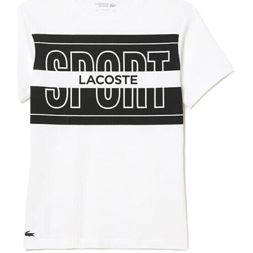Vêtements Homme T-shirts & Polos Lacoste T-SHIRT  SPORT REGULAR FIT EN COTON BLANC Blanc