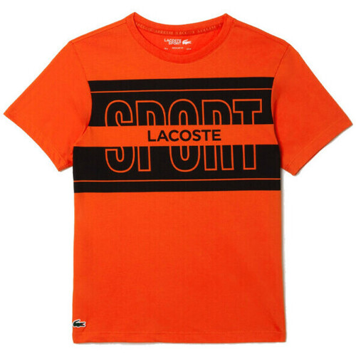 Vêtements Homme T-shirts & Polos Lacoste T-SHIRT  SPORT REGULAR FIT EN COTON ORANGE Orange