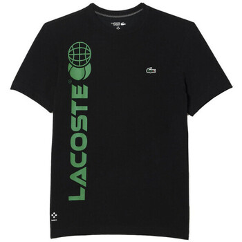 Vêtements Homme T-shirts & Polos Lacoste T-SHIRT  TENNIS EN JERSEY DE COTON NOIR Noir