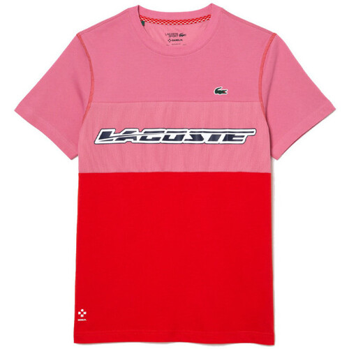 Vêtements Homme T-shirts & Polos Lacoste T-SHIRT HOMME  TENNIS X DANIIL MEDVEDEV EN JERSEY Rose
