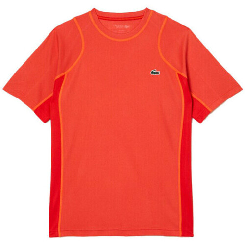 Vêtements Homme Lacoste logo-patch short-sleeve polo shirt Gelb Lacoste T-SHIRT HOMME  TENNIS EN PIQUÉ INDEMAILLABLE ROUGE Rouge