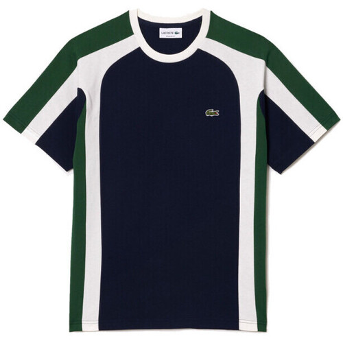 Vêtements Homme T-shirts & Polos Lacoste T-SHIRT REGULAR FIT NOIR TRICOLORE COLOR-BLOCK Bleu