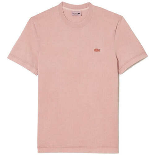 Vêtements Homme T-shirts & Polos Lacoste T-SHIRT HOMME  REGULAR FIT EN COTON BIOLOGIQUE ROSE Rose