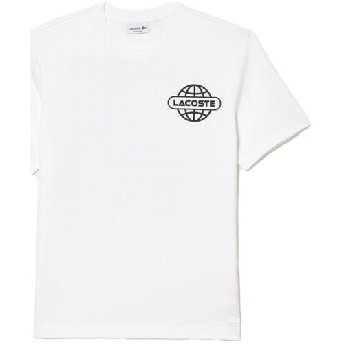Vêtements Homme T-shirts & Polos Lacoste T-SHIRT  IMPRIMÉ EN JERSEY ÉPAIS DE COTON BLANC Blanc