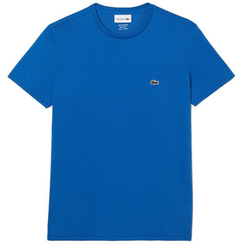 Vêtements Homme T-shirts & Polos Lacoste T-SHIRT  COL ROND EN JERSEY DE COTON PIMA UNI BLEU Bleu