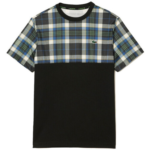 Vêtements Homme T-shirts pucci & Polos Lacoste T-SHIRT HOMME  TENNIS REGULAR FIT IMPRIMÉ CARREAUX NO Noir