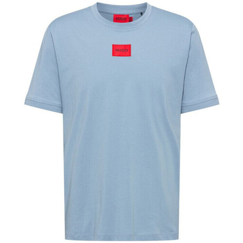 Vêtements Homme T-shirts & Polos BOSS T-shirt  Diragolino 212 bleu avec étiquette logo rouge Bleu