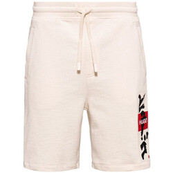 Vêtements lace-detail Shorts / Bermudas BOSS Short Dilson  blanc cassé en molleton de coton Blanc