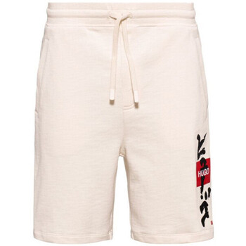 Vêtements Homme Shorts / Bermudas BOSS Short Dilson  blanc cassé en molleton de coton Blanc
