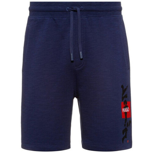 Vêtements Homme Shorts medium / Bermudas BOSS Short Dilson  bleu marine en molleton de coton Bleu
