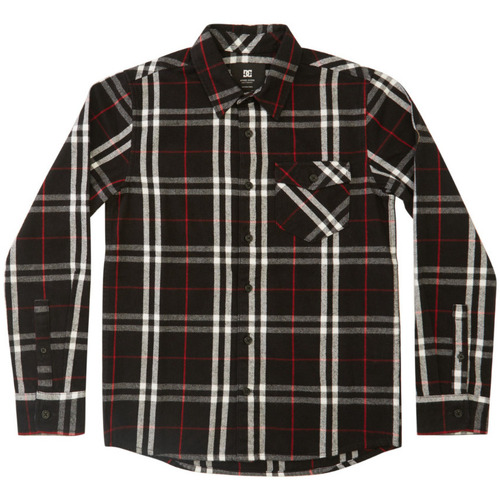 Vêtements Garçon T-shirts & Polos DC SHOES ritmo Junior - Chemise à carreaux - noire Noir