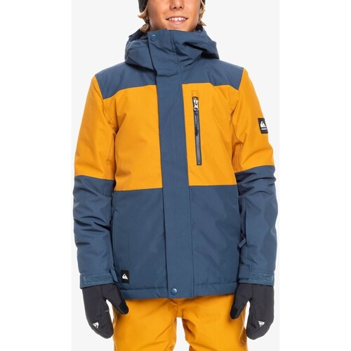Vêtements Garçon Doudounes Quiksilver - Manteau de ski junior - bleu et moutarde Bleu