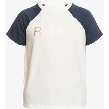 Vêtements Fille Housses de couettes Roxy - Tee-shirt junior - blanc et marine Blanc
