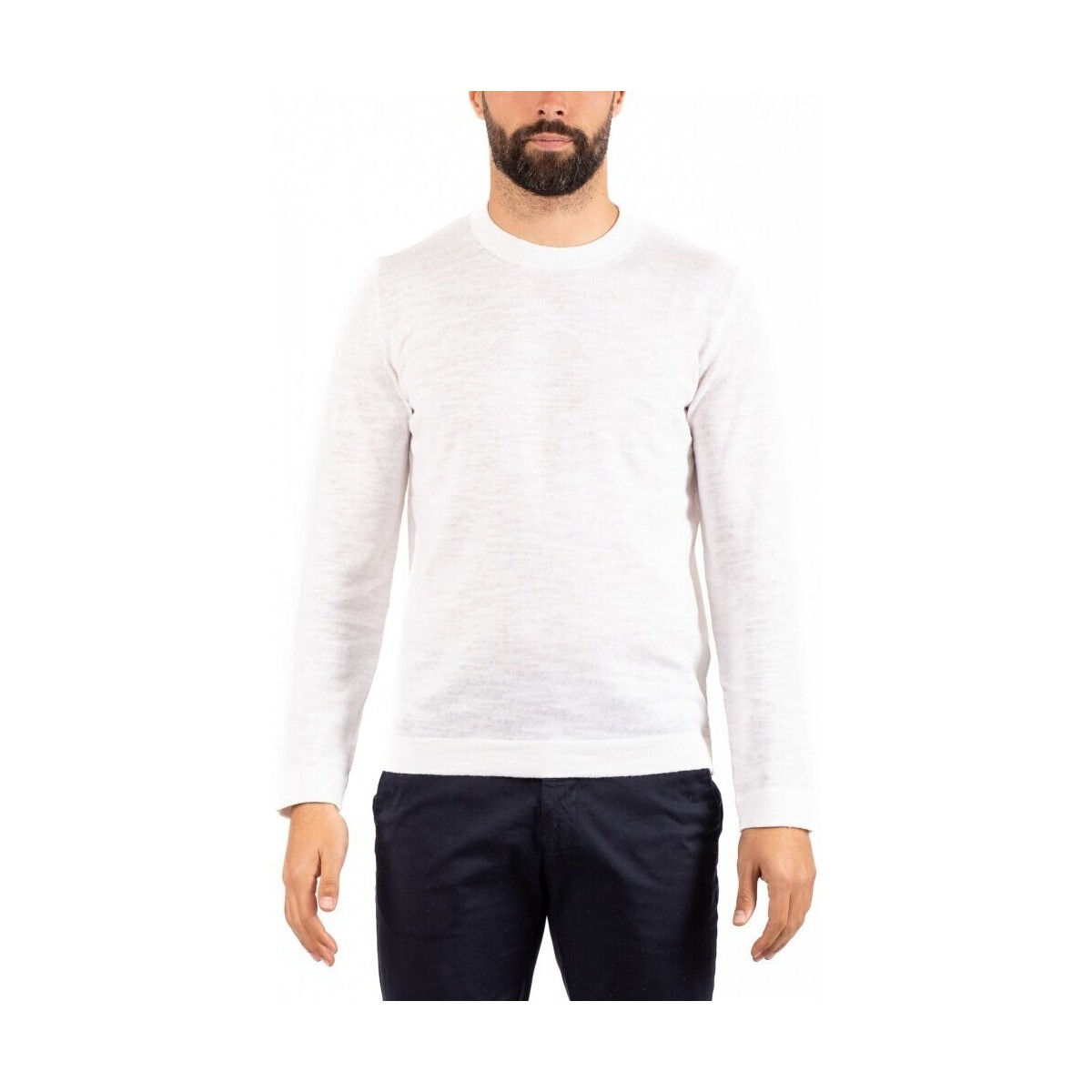 Vêtements Homme T-shirts manches longues Brooksfield PULL HOMME Blanc
