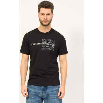 Vêtements Homme T-shirts & Polos EAX t-shirt en coton noir avec imprimé métal Noir