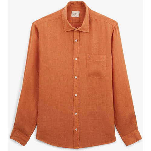 Vêtements Homme Chemises manches longues Serge Blanco - CHEMISE LIN Orange