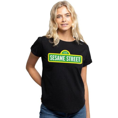 Vêtements Femme T-shirts manches longues Sesame Street TV2980 Noir