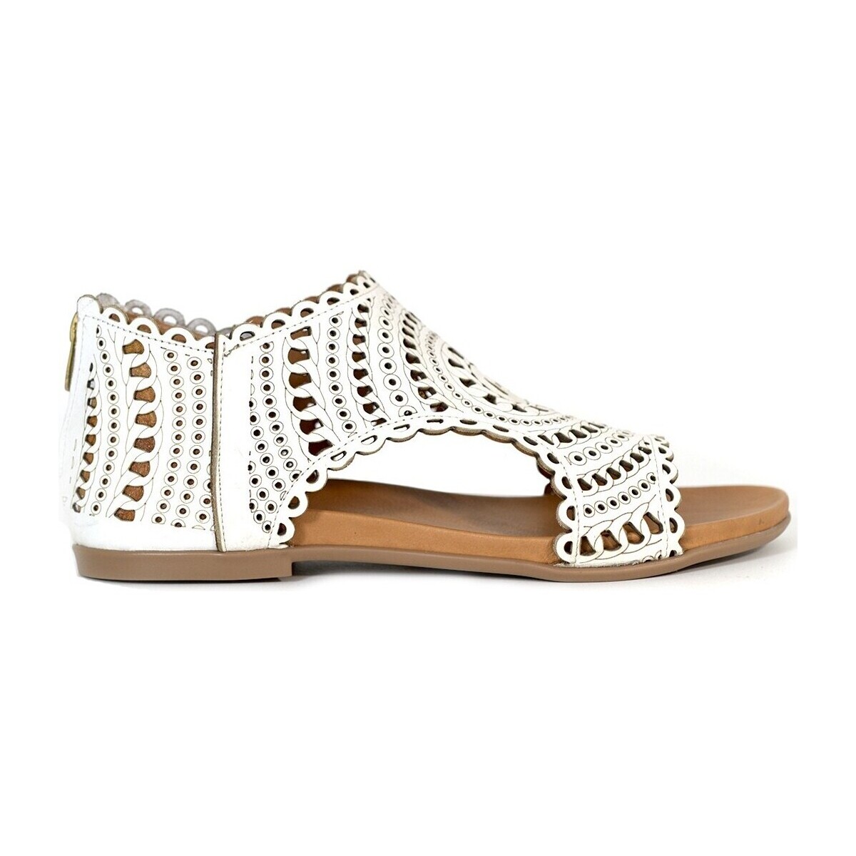 Chaussures Femme Sandales et Nu-pieds Aplauso SANDALIAS DE PIEL PERFORADAS  SR24492 BLANCO Blanc