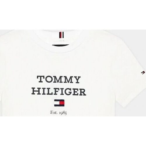 Vêtements Enfant T-shirts & Polos Tommy Hilfiger KB0KB08671 - TH LOGO-YBR WHITE Blanc