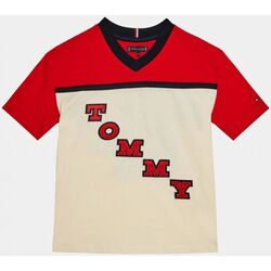 Vêtements Enfant T-shirts & Koszulka Polos Tommy Hilfiger KB0KB08676 VARSITY TEE-0KS RED/WHITE Rouge