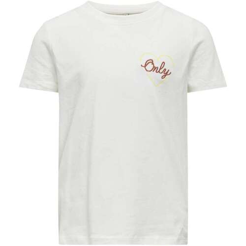 Vêtements Fille T-shirts manches courtes Only 162142VTPE24 Blanc