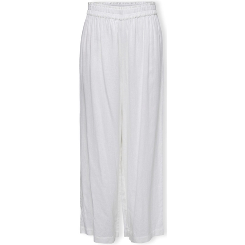 Vêtements Femme Pantalons Only Noos Tokyo Linen Trousers - Bright White Blanc