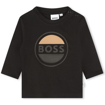 Vêtements Homme T-shirts & Polos Hugo Boss Kids T-SHIRT NOIR MANCHES LONGUES BOSS BÉBÉ Noir