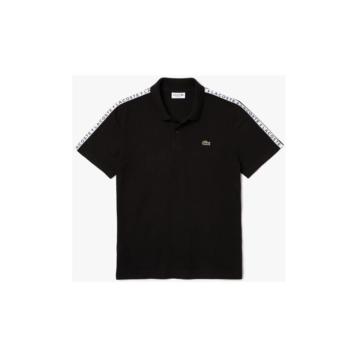 Vêtements Homme T-shirts & Polos Lacoste Polo  regular fit en coton avec bandes siglées Noir