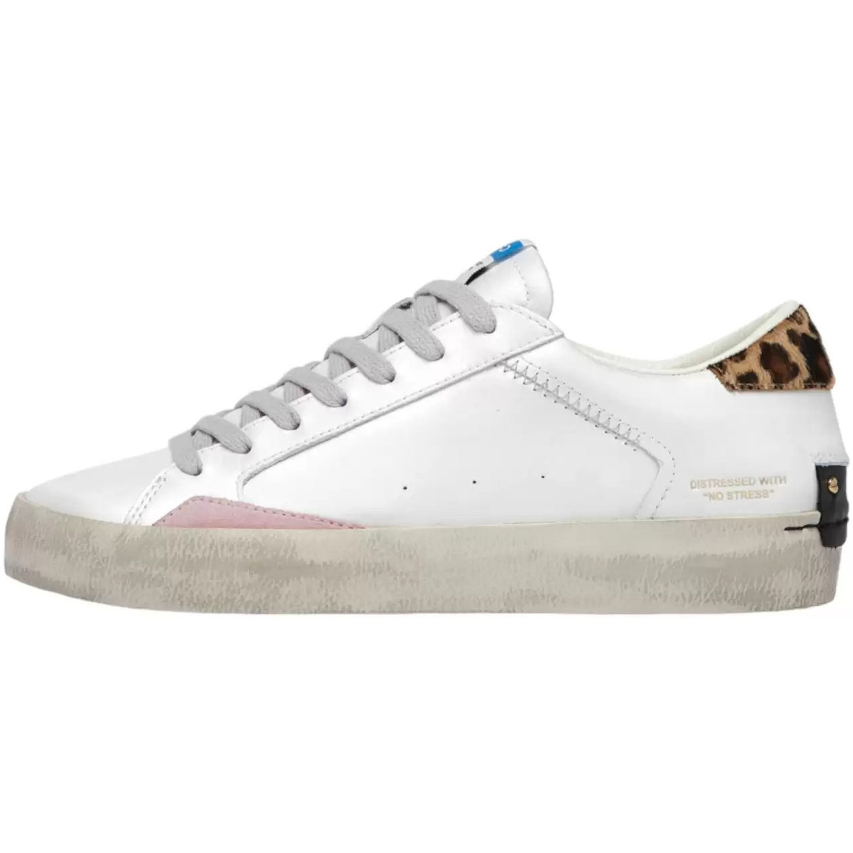 Chaussures Femme Baskets mode Crime London Leather sneakers détresse perle blanche Blanc