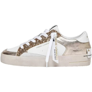 Chaussures Femme Baskets mode Crime London sneakers Sk8 deluxe paillettes or Blanc