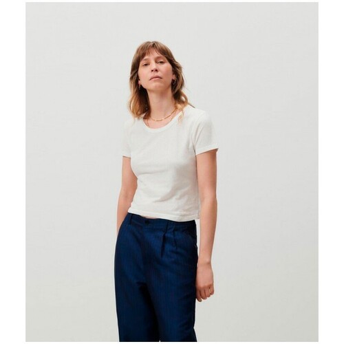 Vêtements Femme T-shirts manches courtes American Vintage Jean En Coton Blanc