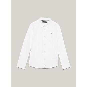 Vêtements Garçon Chemises manches longues Tommy Hilfiger KB0KB08868 HEMP-YBR WHITE Blanc