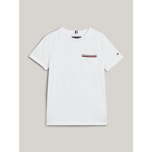 Vêtements Enfant T-shirts & Polos EN0EN00474 Tommy Hilfiger KB0KB08817 POCKET TEE-YBR WHITE Blanc