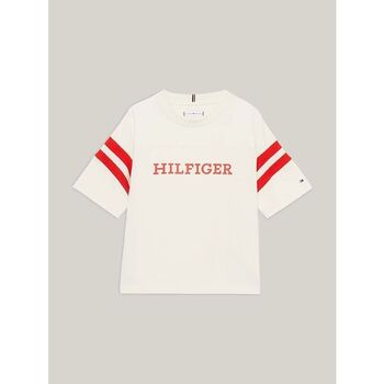 Vêtements Fille T-shirts & Polos Tommy Hilfiger KG0KG07717 MONOTYPE VARSITY-AEF CALICO Beige