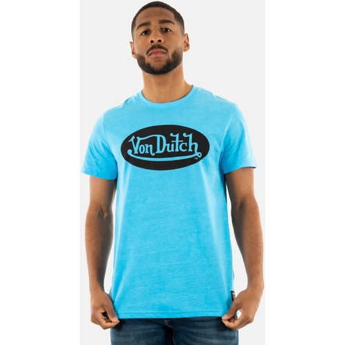 Vêtements Homme Floral Printed Cotton T-shirt With Logo Von Dutch trcfront Bleu