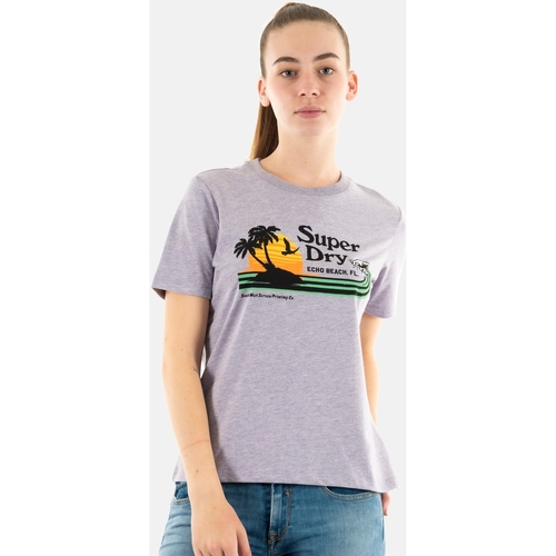 Vêtements Femme T-shirts manches courtes Superdry w1011416a Violet
