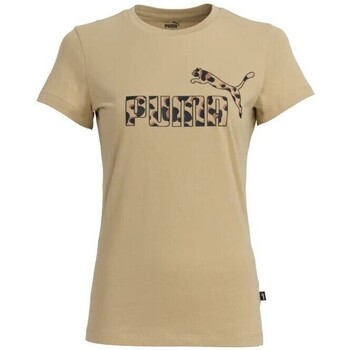 Vêtements Femme T-shirts manches courtes Puma TEE SHIRT W ESS+ANI - PRAIRIE TAN - L Multicolore