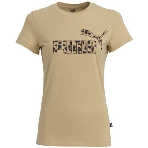 Vêtements Femme T-shirts manches courtes Puma TEE SHIRT W ESS+ANI - PRAIRIE TAN - L Multicolore