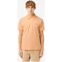 Vêtements Homme Polos manches courtes Lacoste SHORT SLEEVE RIBBED COLLAR SHIRT Orange