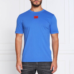 Vêtements Homme T-shirts ecru & Polos BOSS T-shirt Diragolino  bleu en coton Bleu
