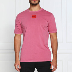 Vêtements Homme T-shirts ecru & Polos BOSS T-shirt Diragolino  rose en coton Rose