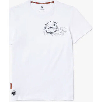 Vêtements Homme Gilets / Cardigans Lacoste T-shirt  SPORT Roland Garros blanc Blanc