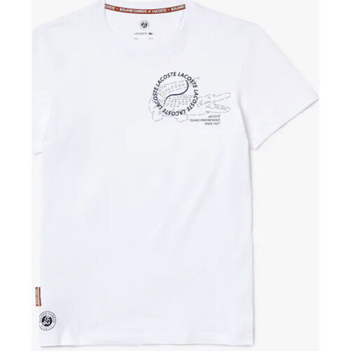 Vêtements Homme T-shirts & Polos Lacoste T-shirt  SPORT Roland Garros blanc Blanc